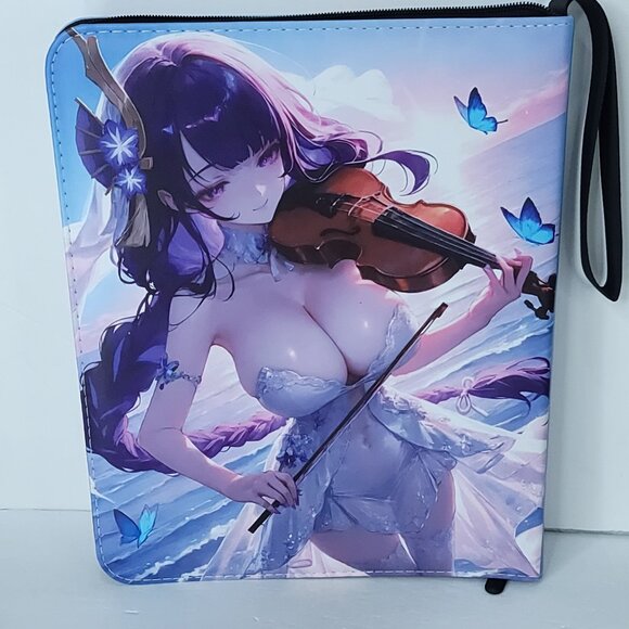 waifu card binder Yae Miko Raiden Shogun Violin Card Binder 3-Ring Anime & Waifu Large Folder